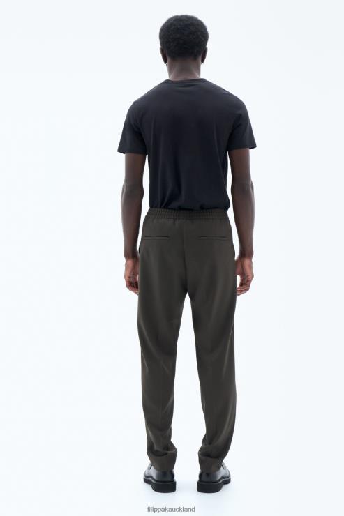 Men Filippa K Dark Forest Green Relaxed Wool Trousers Apparel 66L84371
