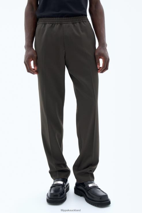 Men Filippa K Dark Forest Green Relaxed Wool Trousers Apparel 66L84371