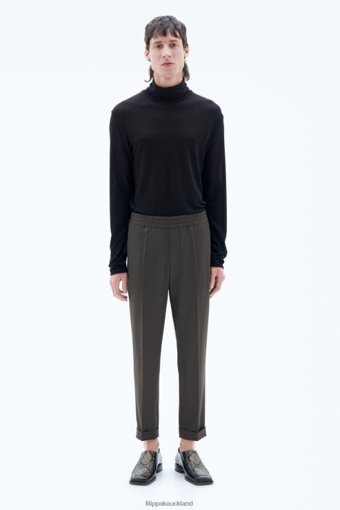 Men Filippa K Dark Forest Green Terry Cropped Trousers Apparel 66L84378