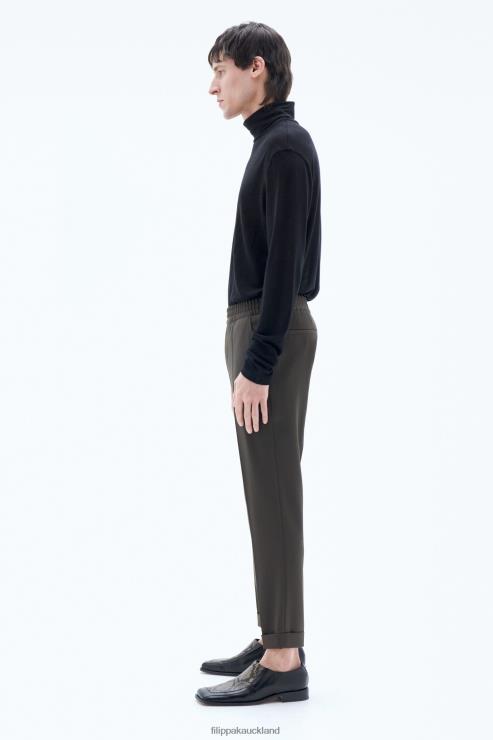 Men Filippa K Dark Forest Green Terry Cropped Trousers Apparel 66L84378
