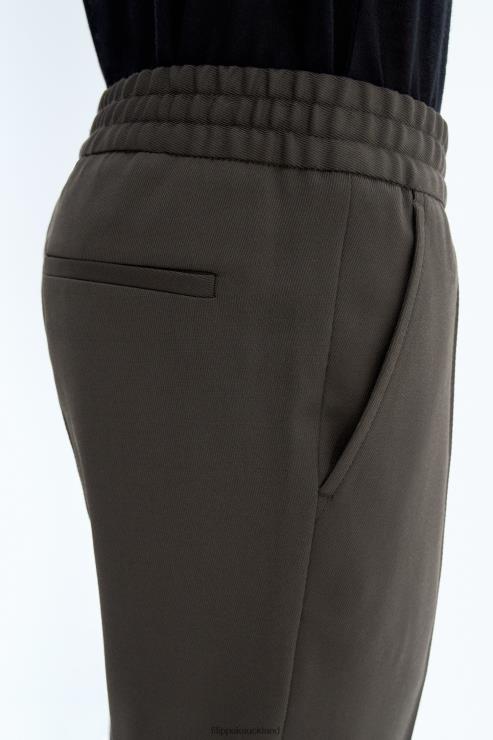 Men Filippa K Dark Forest Green Terry Cropped Trousers Apparel 66L84378