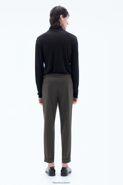Men Filippa K Dark Forest Green Terry Cropped Trousers Apparel 66L84378