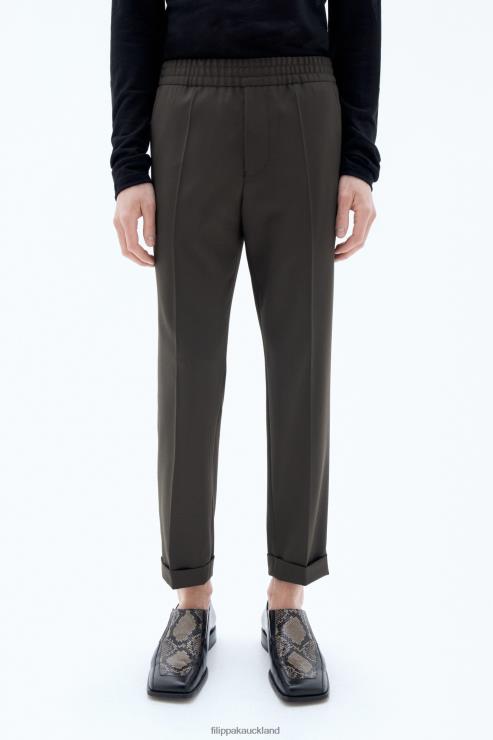 Men Filippa K Dark Forest Green Terry Cropped Trousers Apparel 66L84378