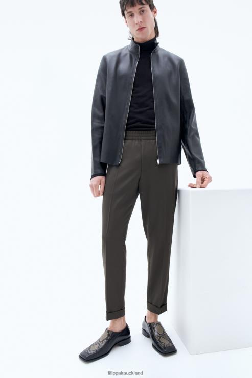 Men Filippa K Dark Forest Green Terry Cropped Trousers Apparel 66L84378