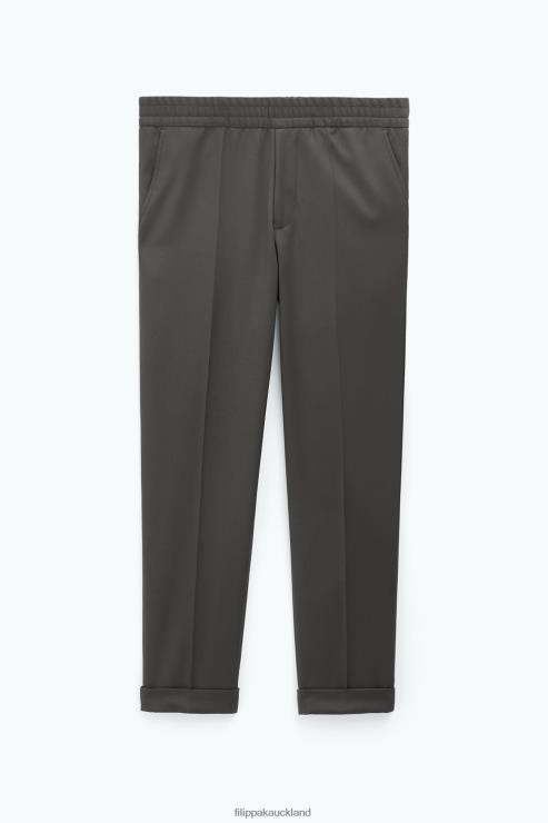 Men Filippa K Dark Forest Green Terry Cropped Trousers Apparel 66L84378