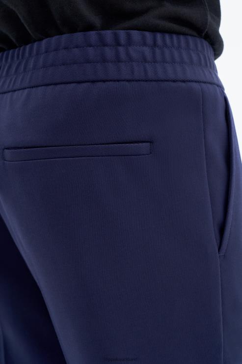 Men Filippa K French Navy Terry Cropped Trousers Apparel 66L84376