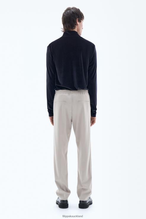 Men Filippa K Grey Beige Relaxed Wool Trousers Apparel 66L84360