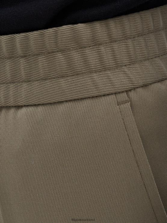 Men Filippa K Khaki Green Terry Cropped Trousers Apparel 66L84379