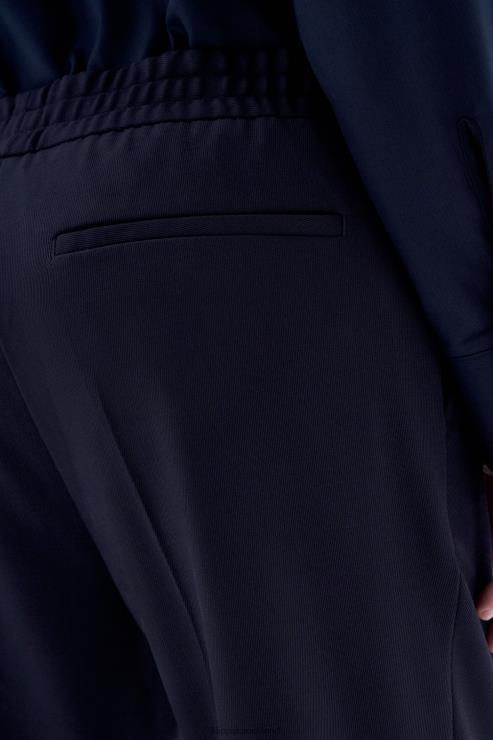 Men Filippa K Navy Terry Cropped Trousers Apparel 66L84365