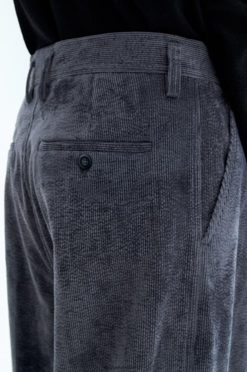 Men Filippa K Smoke green Crushed Corduroy Trousers Apparel 66L84353