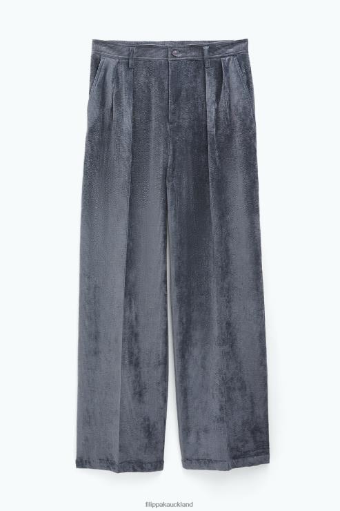 Men Filippa K Smoke green Crushed Corduroy Trousers Apparel 66L84353