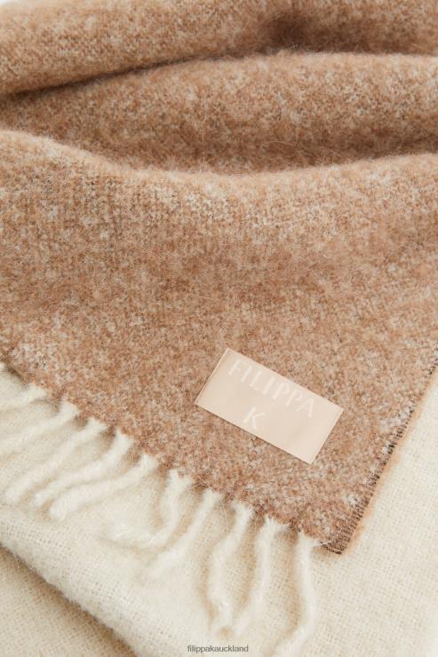 Unisex Filippa K Beige Boucle Colour Block Scarf Accessory 66L84417