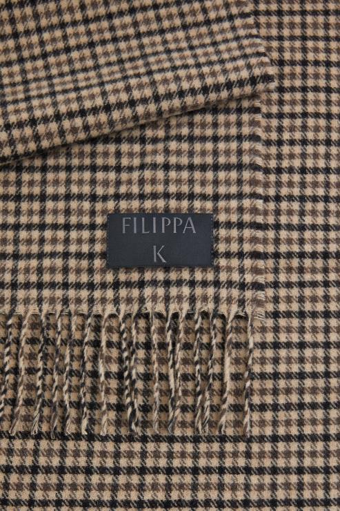 Unisex Filippa K Dark Brown Check Wool Check Scarf Accessory 66L84415