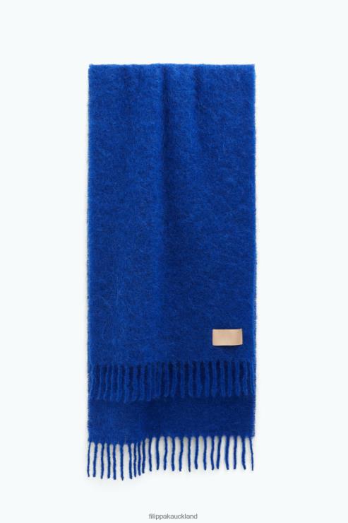 Unisex Filippa K Electric Blue Boucle Colour Block Scarf Accessory 66L84422