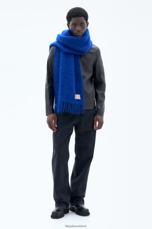 Unisex Filippa K Electric Blue Boucle Colour Block Scarf Accessory 66L84422