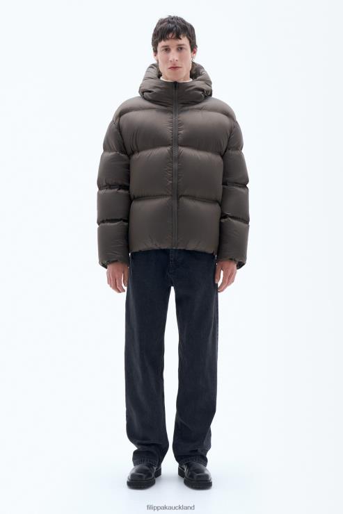 Unisex Filippa K Dark Chocolate Hooded Puffer Jacket Apparel 66L8420