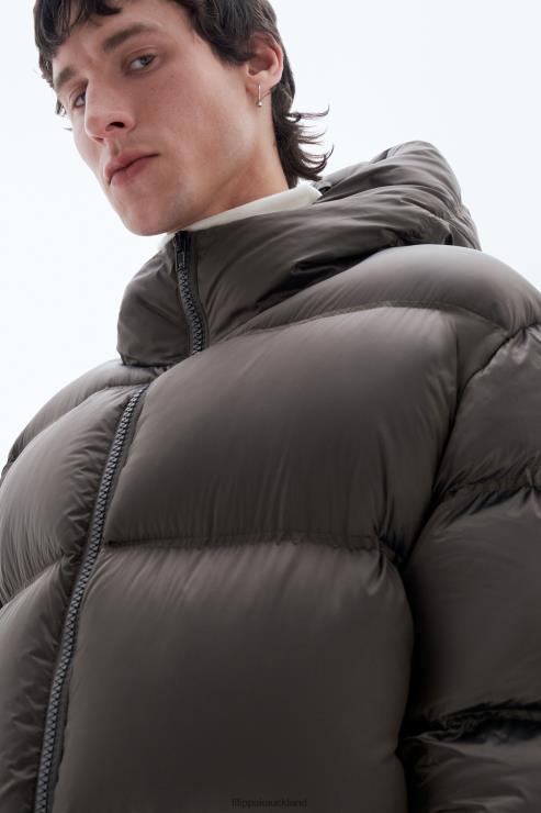 Unisex Filippa K Dark Chocolate Hooded Puffer Jacket Apparel 66L8420