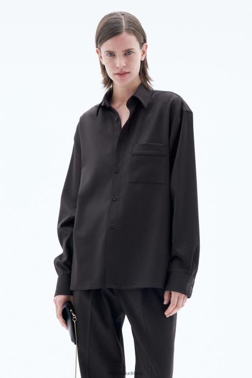 Unisex Filippa K Dark Brown Wool Twill Shirt Apparel 66L84201