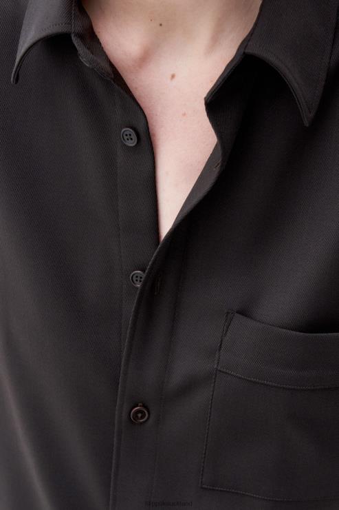 Unisex Filippa K Dark Brown Wool Twill Shirt Apparel 66L84201