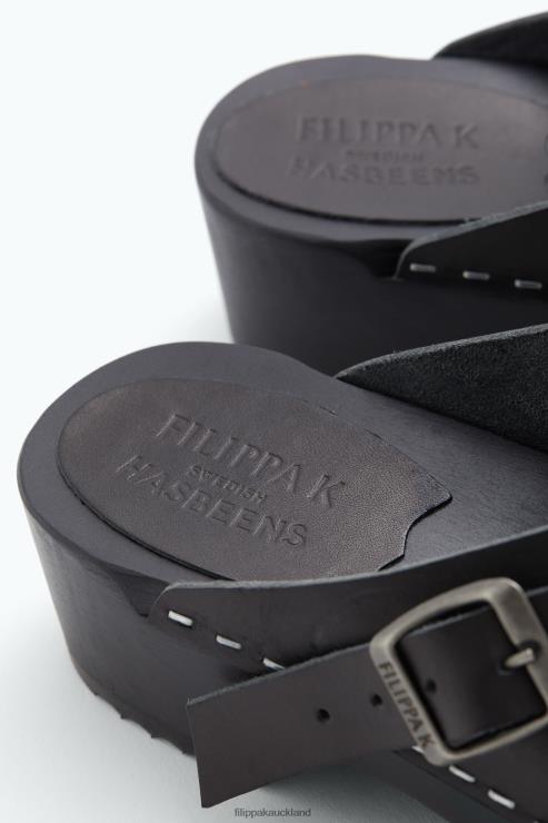 Unisex Filippa K x Swedish Hasbeens Black Backstrap Clog Shoes 66L84444
