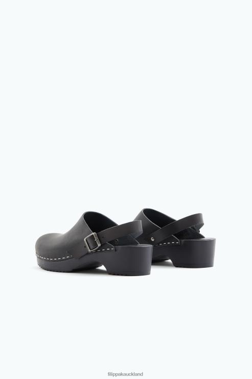 Unisex Filippa K x Swedish Hasbeens Black Backstrap Clog Shoes 66L84444