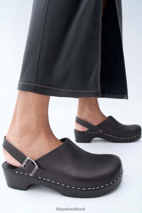 Unisex Filippa K x Swedish Hasbeens Black Backstrap Clog Shoes 66L84444