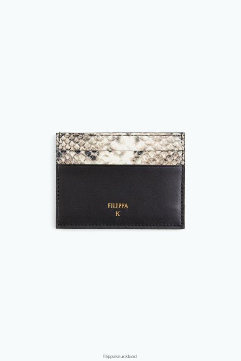 Women Filippa K Printed White Snake Card Holder Accessory 66L84460
