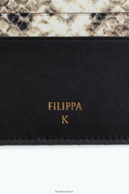Women Filippa K Printed White Snake Card Holder Accessory 66L84460