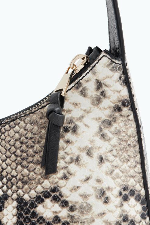 Women Filippa K Printed White Snake Medium Leather Shoulder Bag Accessory 66L84455