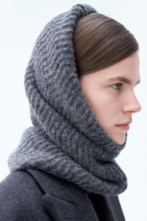 Women Filippa K Anthracite Melange Knitted Snood Accessory 66L84427