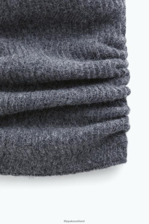 Women Filippa K Anthracite Melange Knitted Snood Accessory 66L84427