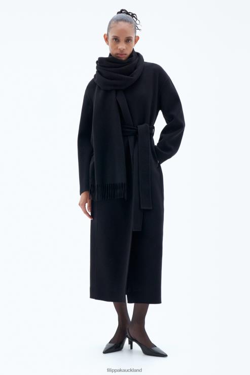 Women Filippa K Black Cashmere Blend Scarf Accessory 66L84431