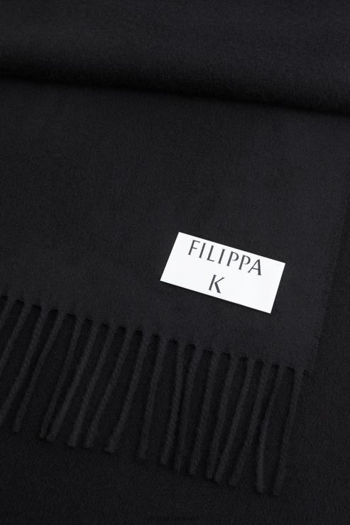 Women Filippa K Black Cashmere Blend Scarf Accessory 66L84431