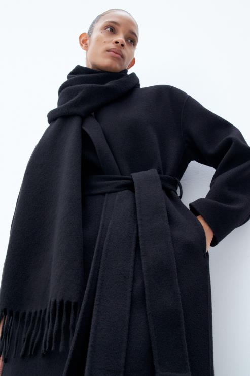 Women Filippa K Black Cashmere Blend Scarf Accessory 66L84431
