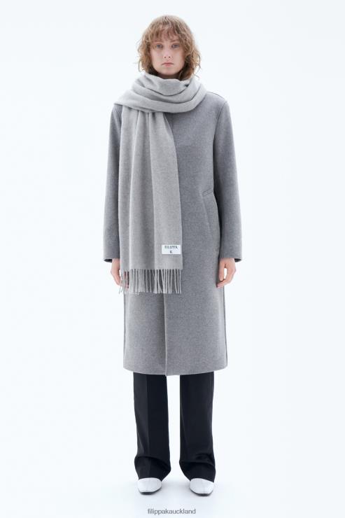 Women Filippa K Light Grey Melange Cashmere Blend Scarf Accessory 66L84423