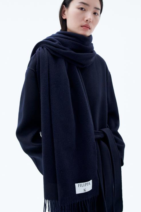 Women Filippa K Navy Cashmere Blend Scarf Accessory 66L84424