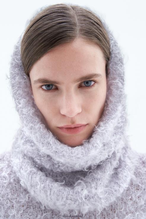 Women Filippa K Pearl Grey Fluffy Snood Accessory 66L84439