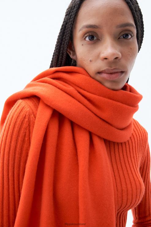 Women Filippa K Red Orange Cashmere Blend Scarf Accessory 66L84434