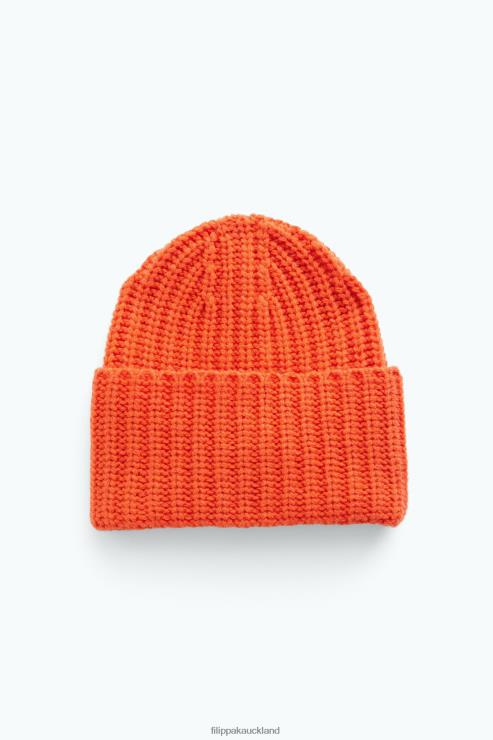 Women Filippa K Red Orange Corinne Hat Accessory 66L84437