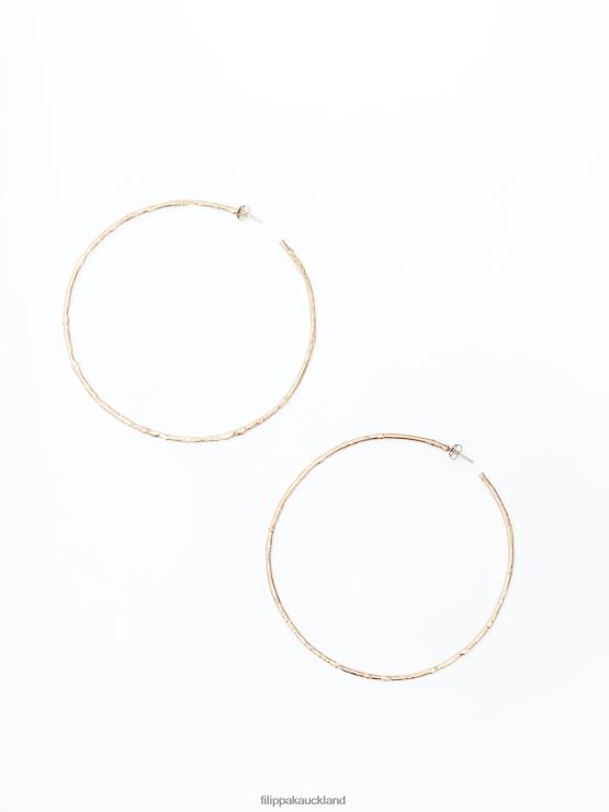 Women Filippa K Gold Large Hoop Earrings Accessory 66L84468