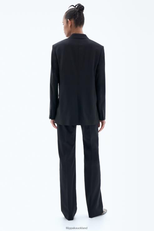 Women Filippa K Black Alison Cool Wool Blazer Apparel 66L84173