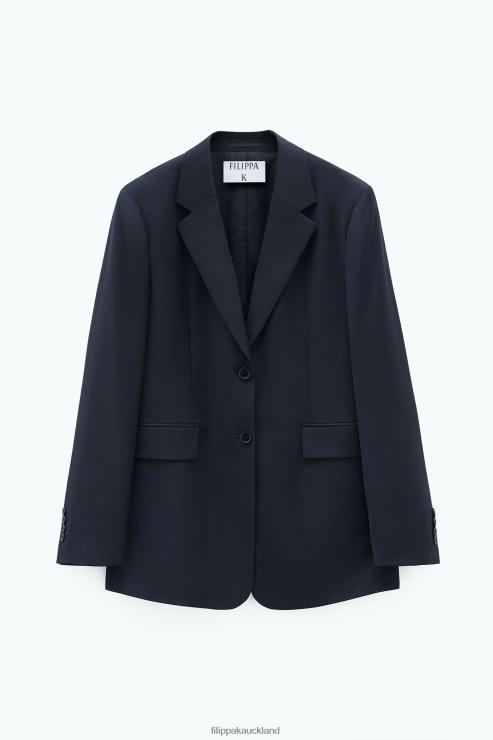 Women Filippa K Black Alison Cool Wool Blazer Apparel 66L84173