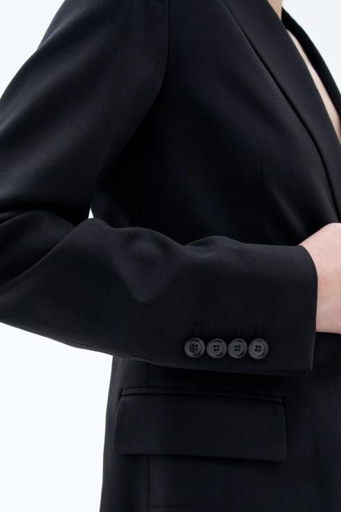 Women Filippa K Black Sasha Cool Wool Blazer Apparel 66L84182