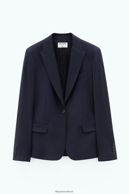 Women Filippa K Dark Navy Sasha Cool Wool Blazer Apparel 66L84181