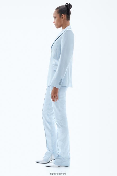 Women Filippa K Ice Blue Shiny Single Breasted Blazer Apparel 66L84184