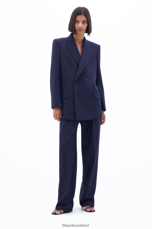 Women Filippa K Navy Double Breasted Blazer Apparel 66L84186