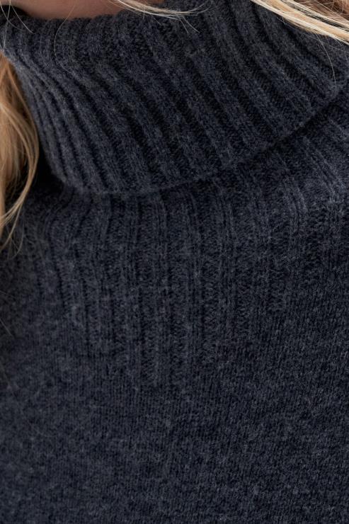 Women Filippa K Anthracite Melange Wool Turtleneck Sweater Apparel 66L8480