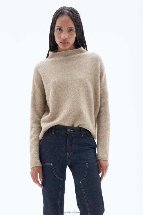 Women Filippa K Beige Melange Mika Yak Funnelneck Sweater Apparel 66L8452
