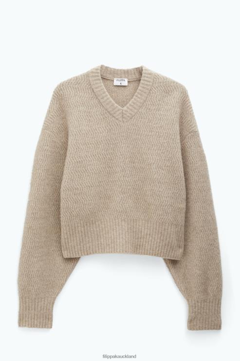 Women Filippa K Beige Melange Structure Yak Sweater Apparel 66L8430