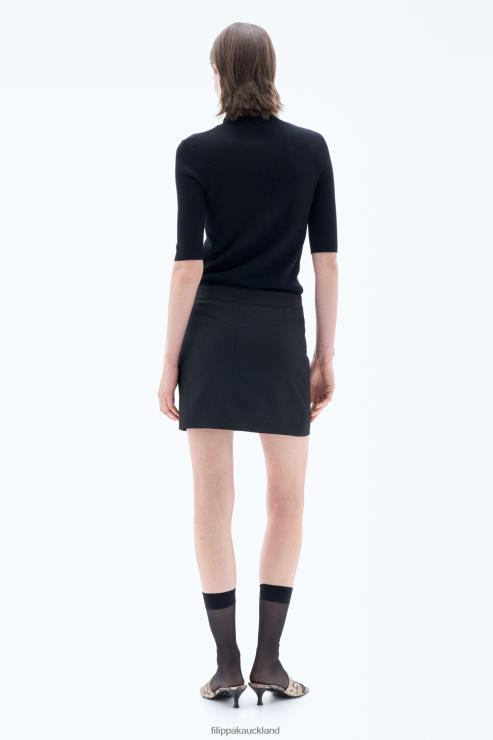 Women Filippa K Black Merino Elbow Sleeve Top Apparel 66L8429